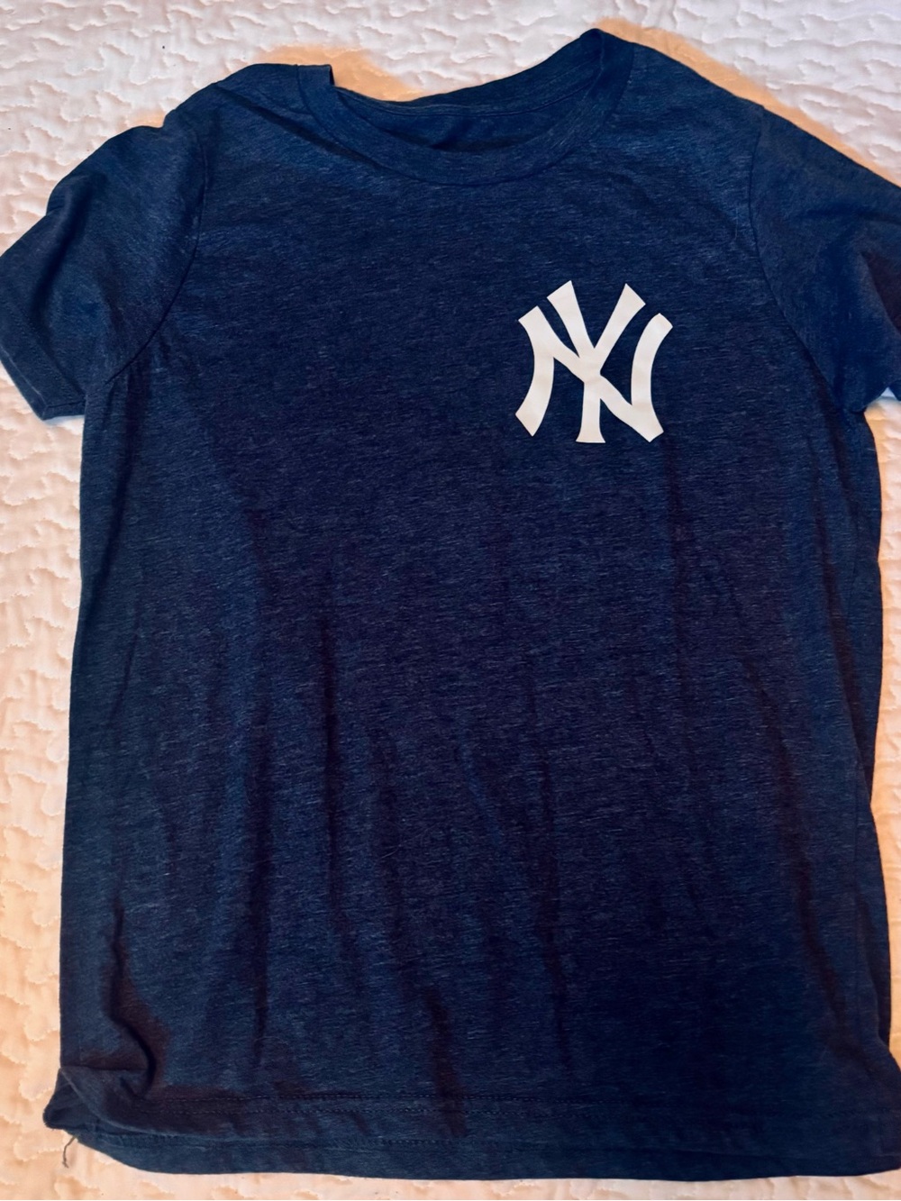 Kids Yankee Heather Navy Logo T-Shirt #10 Rizzuto
